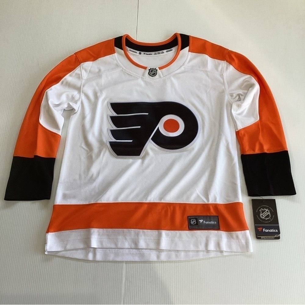 Fanatics Breakaway PHILADELPHIA FLYERS Away Replica YOUTH Hockey Jersey L / XL